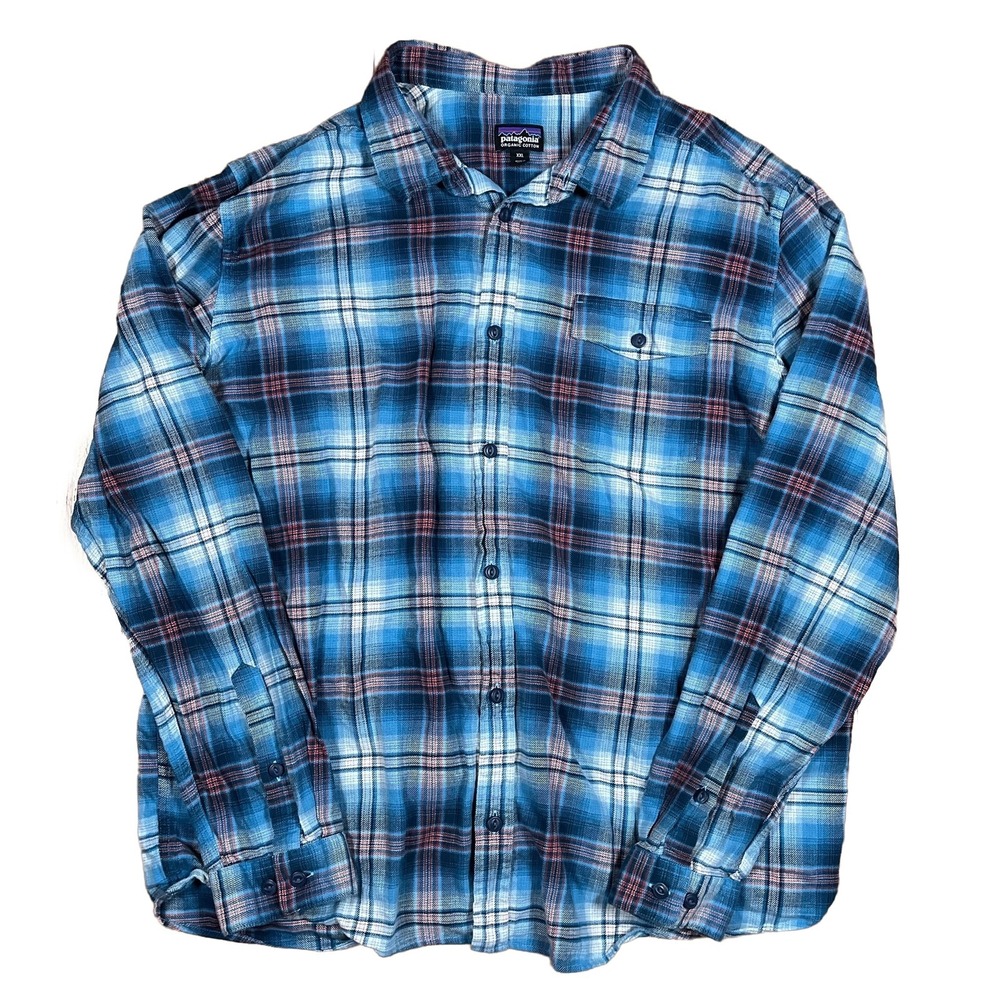 Patagonia Plaid Long Sleeve Lightweight Fjord Flannel Shirt XXL 54020